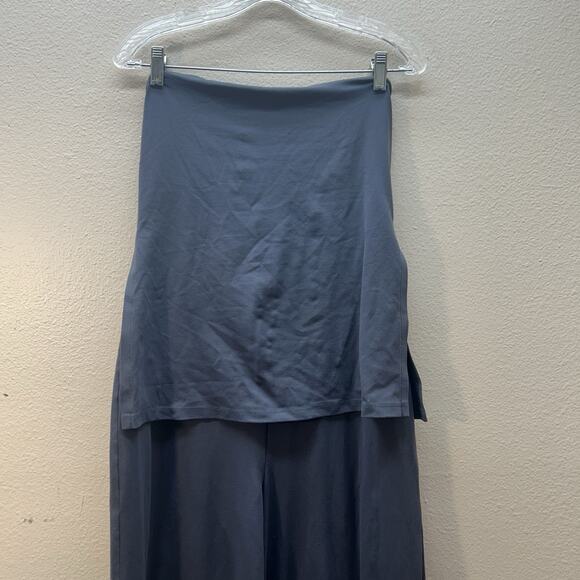 Susana Monaco Wide Leg Jumpsuit Women's Large Gray Strapless Quiet Luxury - Picture 2 of 7